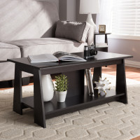 Baxton Studio MH2134-Wenge-CT Fionan Modern and Contemporary Wenge Brown Finished Coffee Table